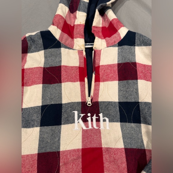 Kith kids SwEater with matching HAT Flannel Warm Quilted Hoodie Ivory size 10/11 - Picture 3 of 11